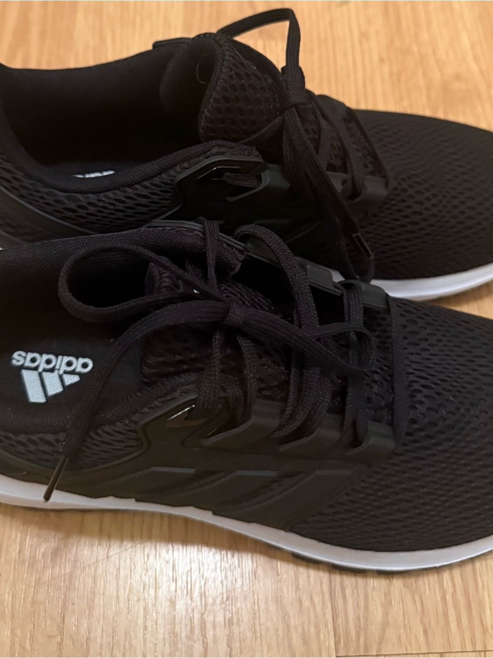 adidas Men’s Black Athletic Mesh Runners with White Sole